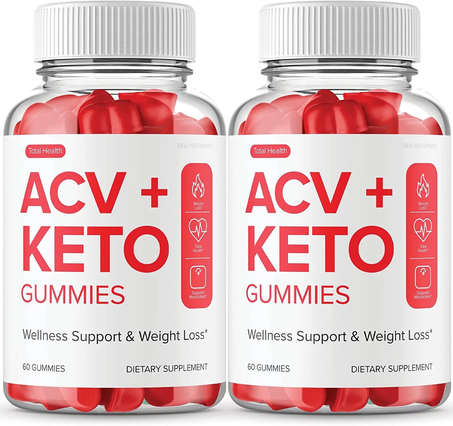 (2 Pack) Total Health ACV Gummies Total Health ACV Keto Gummies Total Health